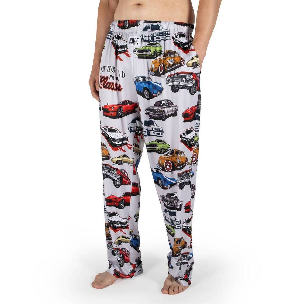NEW BRIEF INSANITY men's i'm not old i'm a classic pajama lounge pants in blue